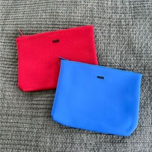 Triangl Red and Blue Pouches